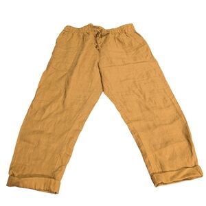 H&M Linen Tan Women's Relax Fit Pants, L
